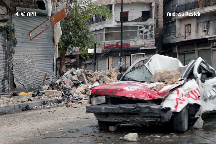 Syria, Aleppo diverse parti della città distrute, la vita quatidiana